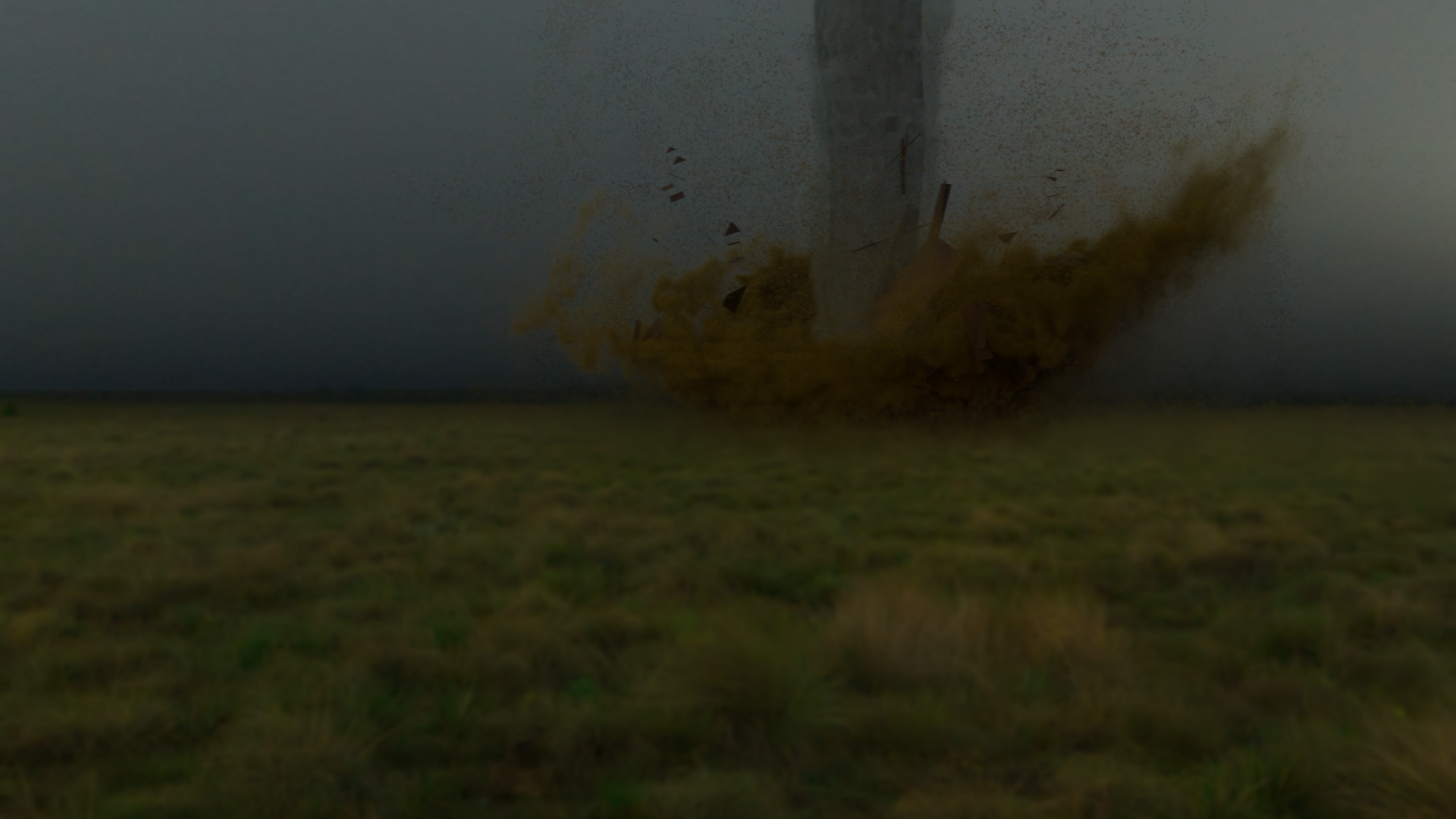 Tornado ripping through countryside