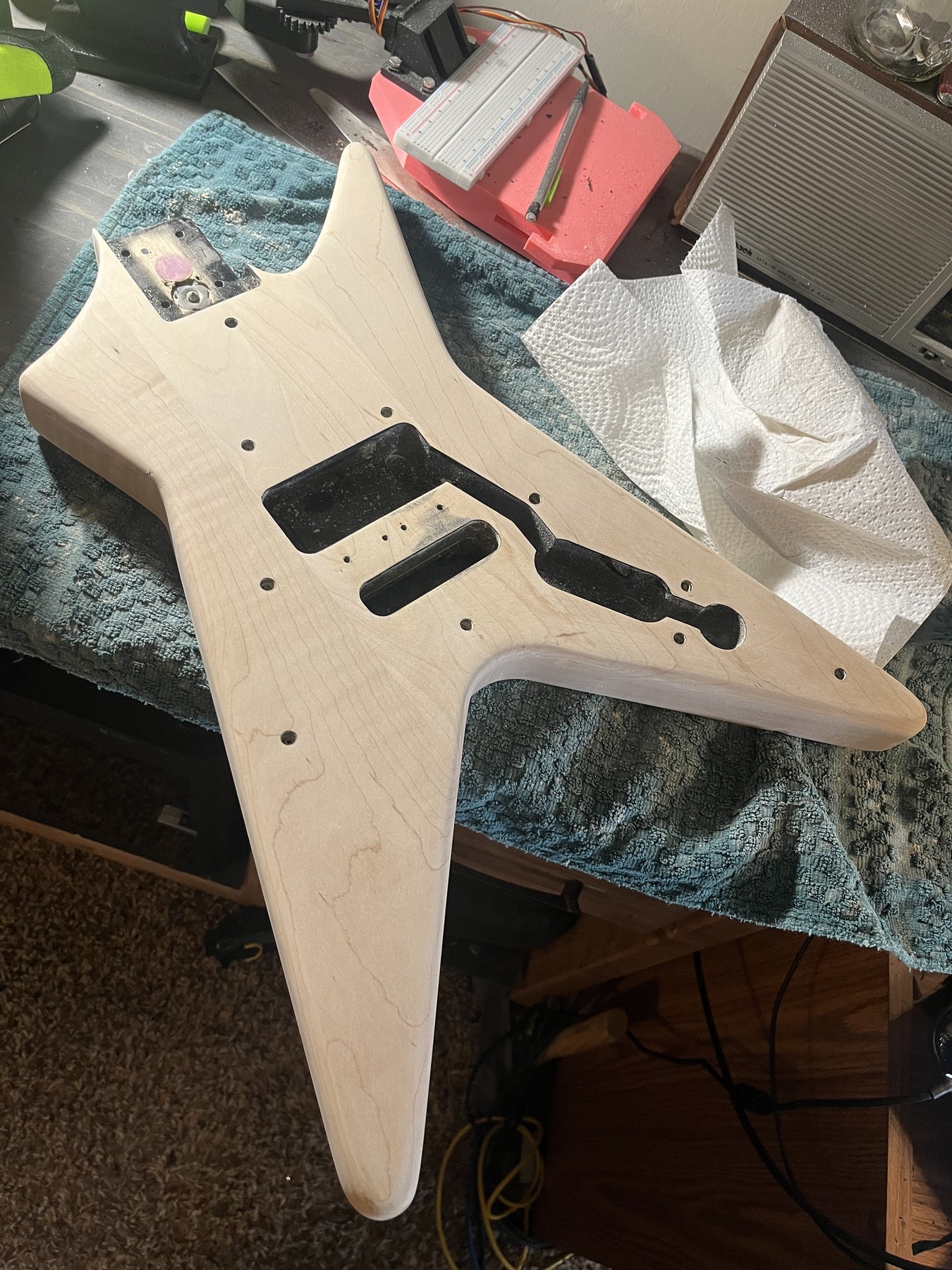 Peavey Mantis guitar refinishing progress